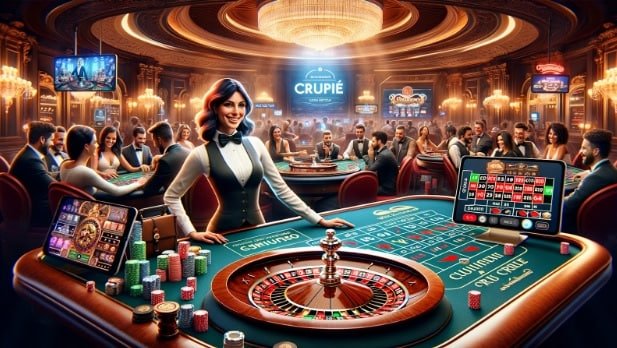 keluaran pcso player analyzing hole cards and community cards on live Casino Hold'em table